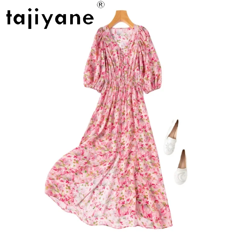 TAJIYANE 100% Mulberry Silk Dress Woman Summer 2025 Fashion Printed Long Dresses Vacation Frocks Ladies Clothes Vestidos Largos
TAJIYANE 100% Mulberry Silk Dress Woman Summer 2025 Fashion Printed Long Dresses Vacation Frocks Ladies Clothes Vestidos Largos