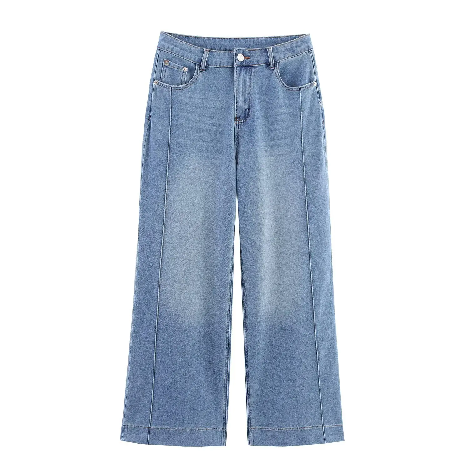 Cross border 2025 summer women's new high waisted and wide leg pants, loose and slimming, high-quality denim pants
Cross border 2025 summer women's new high waisted and wide leg pants, loose and slimming, high-quality denim pants
