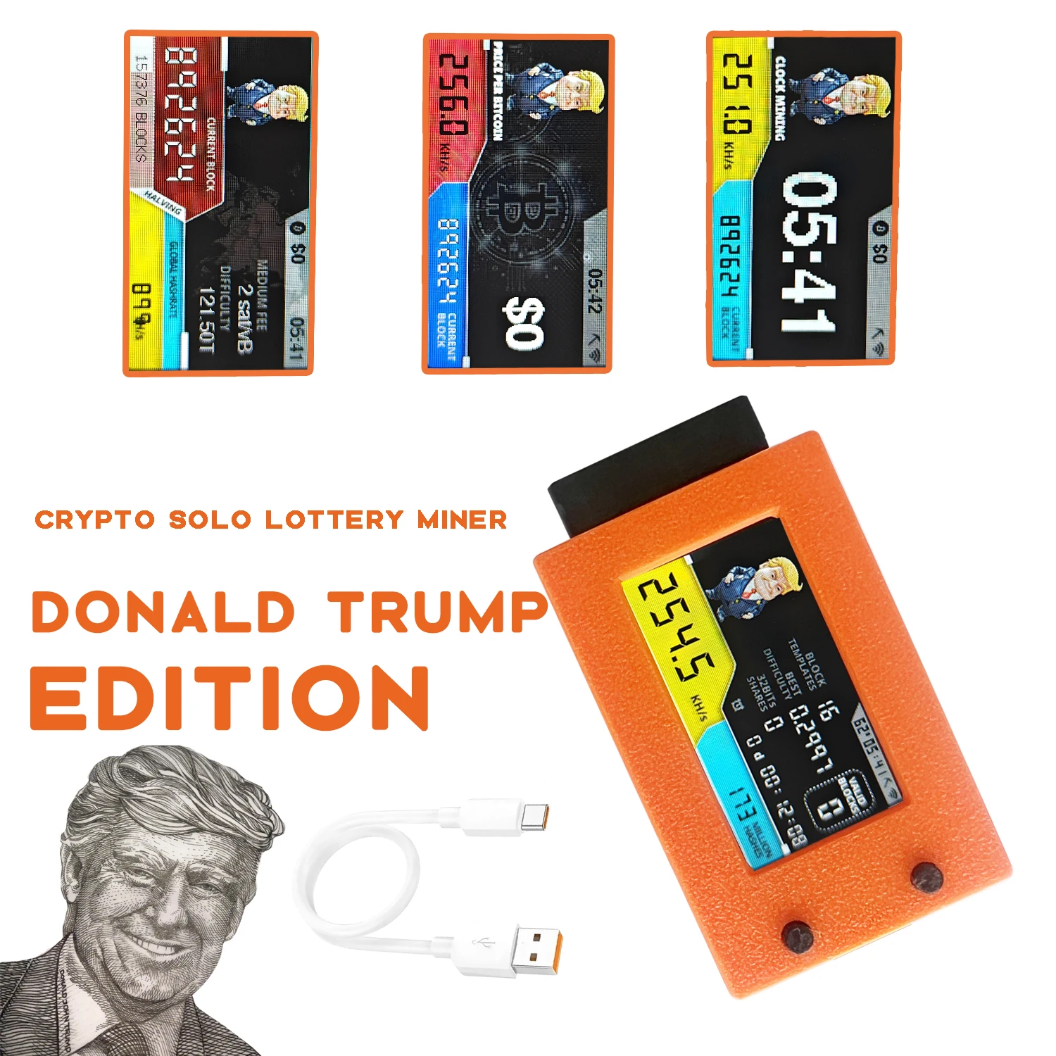 NerdMiner V2 Ultra 250KH/S Donald Trump Edition T Display S3 BTC Miner Win 3.125 BTC Fan-Cooled Lucky Solo Lottery Miner
NerdMiner V2 Ultra 250KH/S Donald Trump Edition T Display S3 BTC Miner Win 3.125 BTC Fan-Cooled Lucky Solo Lottery Miner