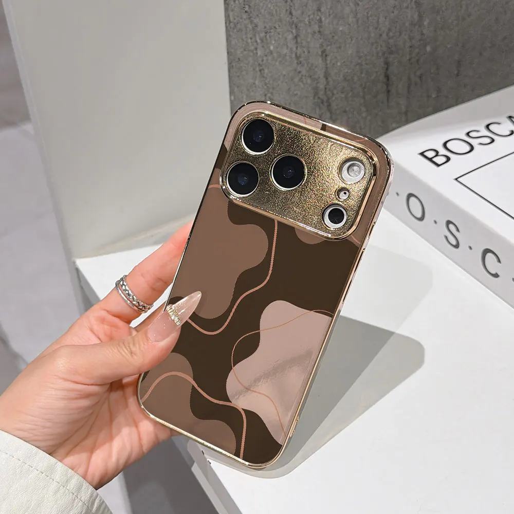 Horizon Phone Case For iPhone 17 16 15 14 13 12 11 Pro Max 16E Gold Electroplated glass shell Brown Tone Curved Cover
Horizon Phone Case For iPhone 17 16 15 14 13 12 11 Pro Max 16E Gold Electroplated glass shell Brown Tone Curved Cover