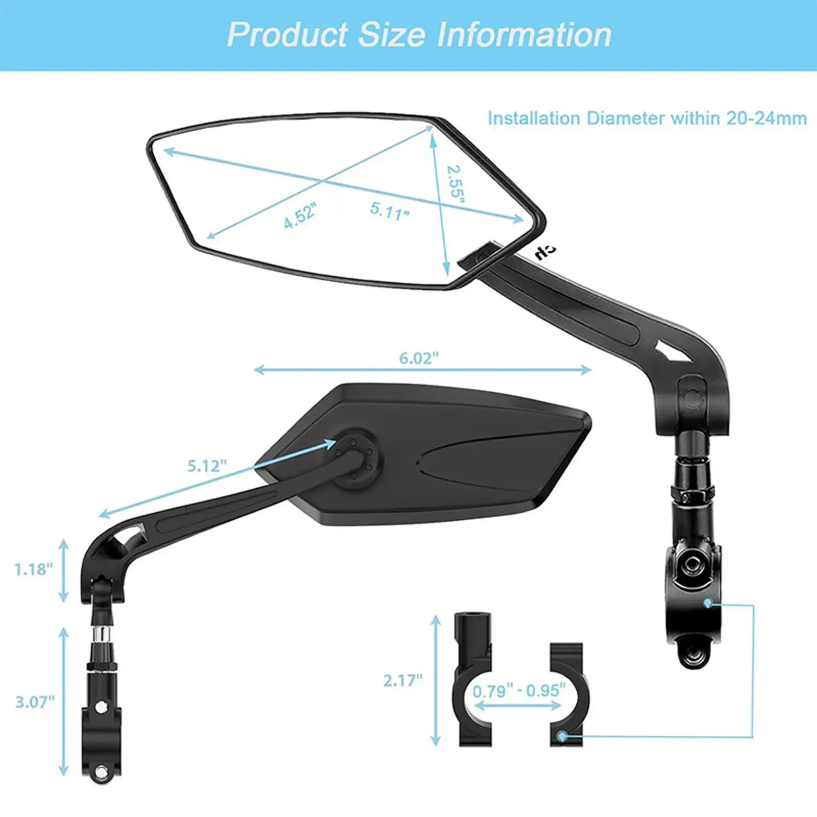 Rotatable Handlebar Bicycle Mirror Wide Glass Lens Rearview Bike Gadget for Ebike Motorcycles Scooters
Rotatable Handlebar Bicycle Mirror Wide Glass Lens Rearview Bike Gadget for Ebike Motorcycles Scooters