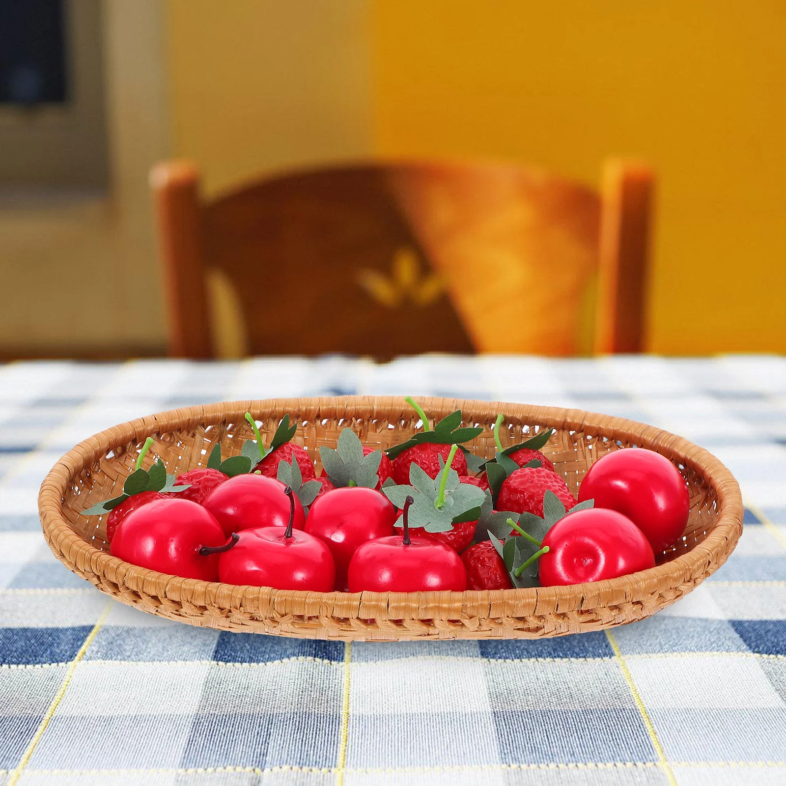 Baskets Bamboo Fruit Tray Bread Serving Woven Plate Food Storage Hand-woven Light Brown
Baskets Bamboo Fruit Tray Bread Serving Woven Plate Food Storage Hand-woven Light Brown