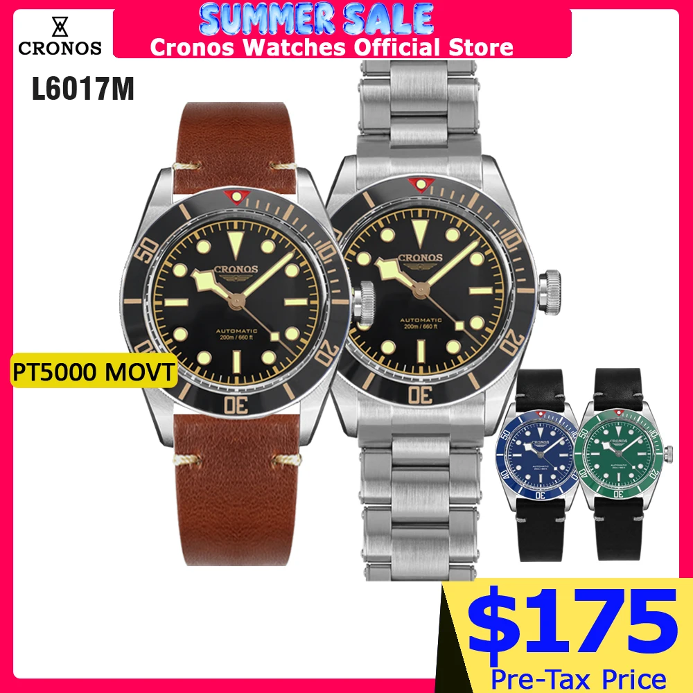 Cronos Luxury Men Watch 40mm Diver BB58 Automatic Wrist Watches Female End Links Spphire 20 Bar L6017M
Cronos Luxury Men Watch 40mm Diver BB58 Automatic Wrist Watches Female End Links Spphire 20 Bar L6017M
