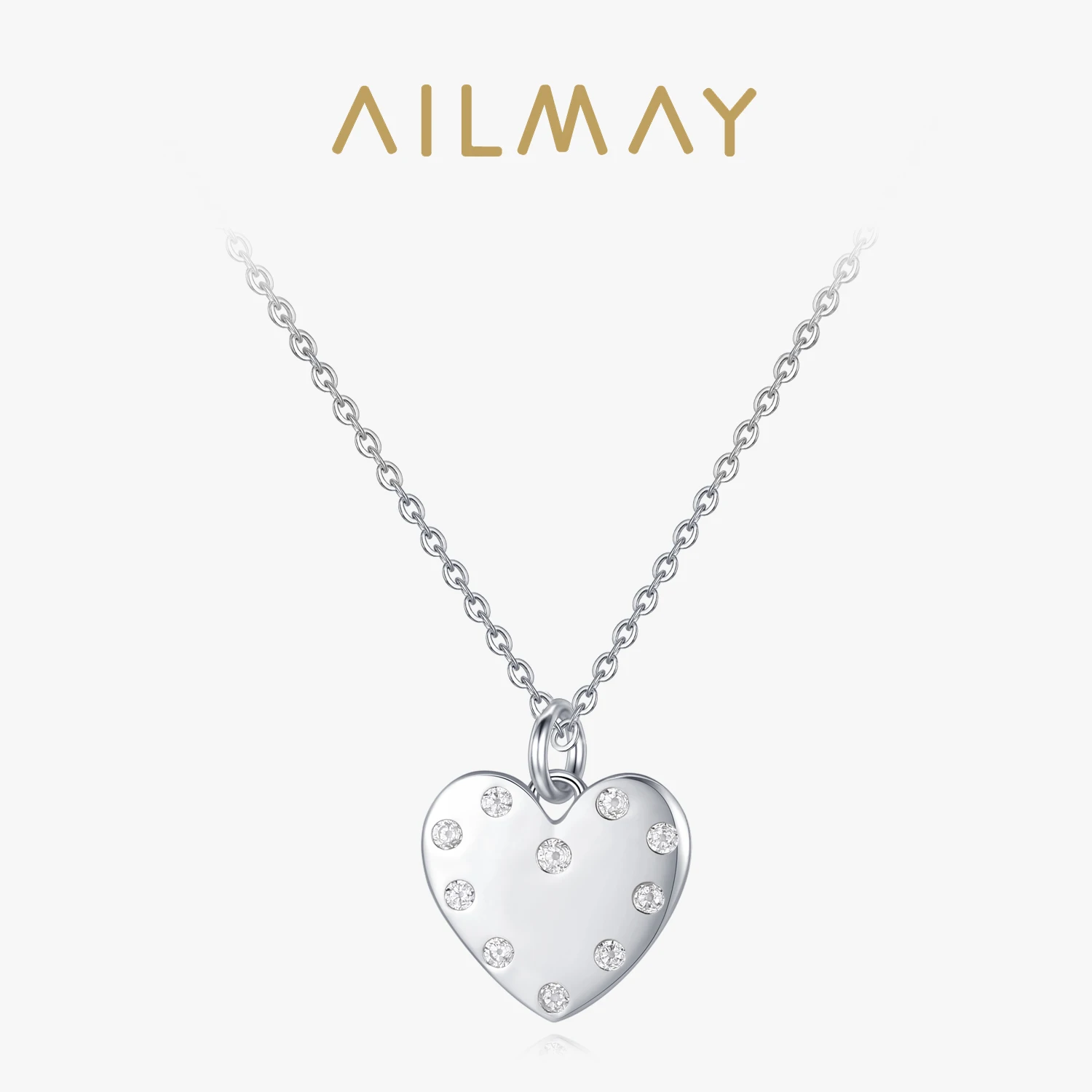 Ailmay Genuine 925 Sterling Silver Heart Trendy Pendant Clear Zircon Necklace For Women Statement Fashion Jewelry Gift
Ailmay Genuine 925 Sterling Silver Heart Trendy Pendant Clear Zircon Necklace For Women Statement Fashion Jewelry Gift