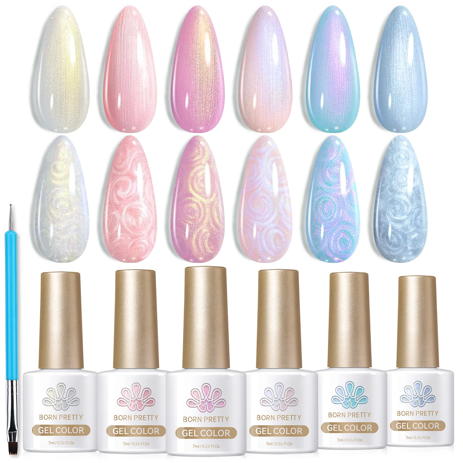 BORN PRETTY 6 Bottles 7ml Pearl Thread Swirl Gel Nail Polish Set Auoras Shell Nebulas Semi-Permanant Varnish Soak Off Nail Art
BORN PRETTY 6 Bottles 7ml Pearl Thread Swirl Gel Nail Polish Set Auoras Shell Nebulas Semi-Permanant Varnish Soak Off Nail Art