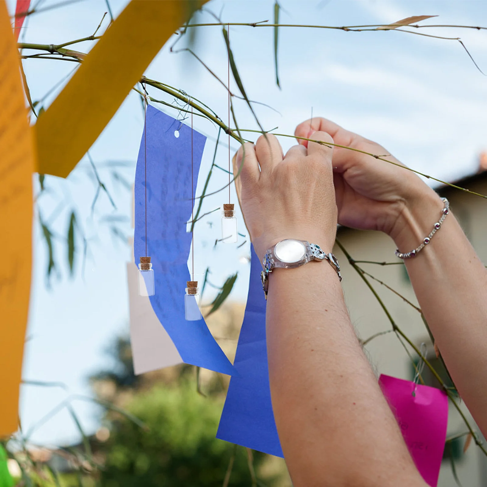 12Pcs Mini Glass Bottles with Wood Stoppers Decorative Vials for Wishes Messages Perfume Sand DIY Keepsake Gift Ideas
12Pcs Mini Glass Bottles with Wood Stoppers Decorative Vials for Wishes Messages Perfume Sand DIY Keepsake Gift Ideas