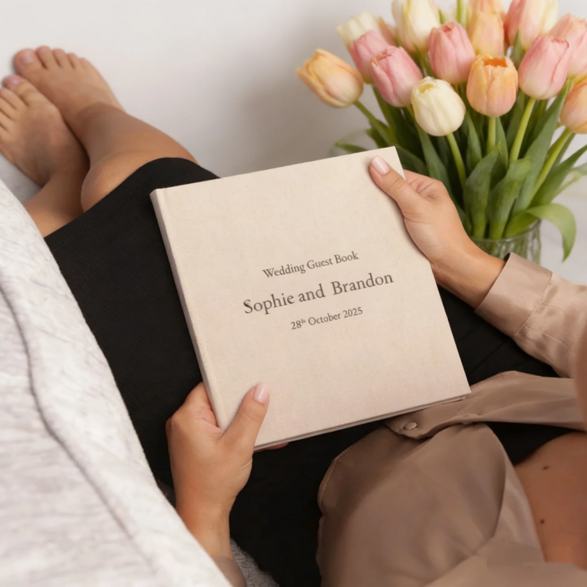 Large Personalised Wedding Guest Book, Simple Modern Handwritten Text Design, 88 Pages (176 Sides), 2 Color Options
Large Personalised Wedding Guest Book, Simple Modern Handwritten Text Design, 88 Pages (176 Sides), 2 Color Options