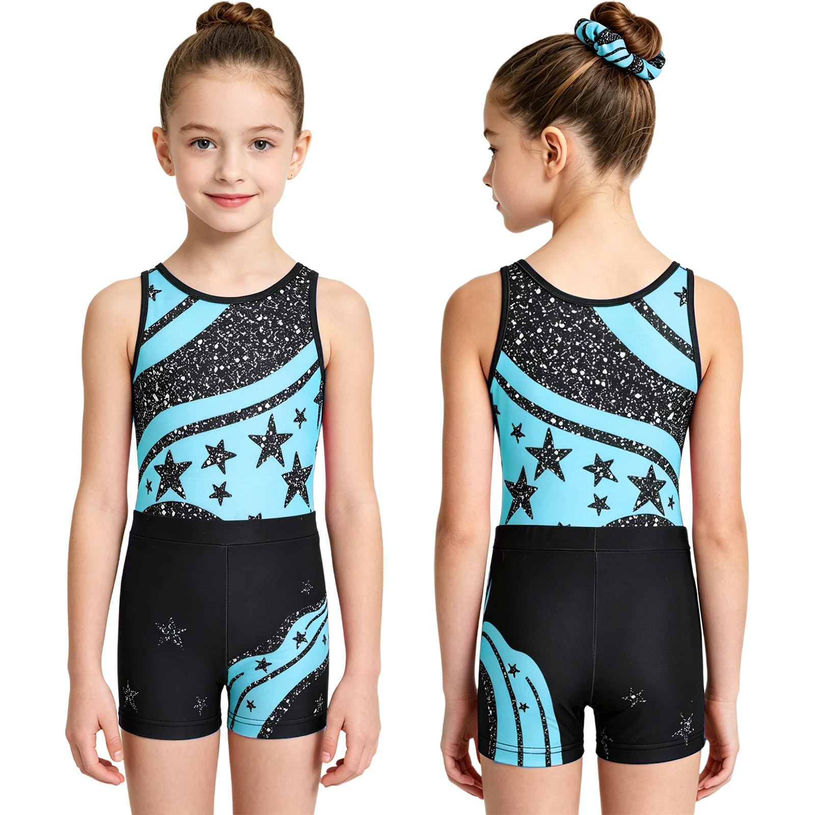 Kids Girls Star Printed Outfit Color Block Gymnastics Workout Dance Training Ballet Dance Sets for Team Championship Series Wear
Kids Girls Star Printed Outfit Color Block Gymnastics Workout Dance Training Ballet Dance Sets for Team Championship Series Wear