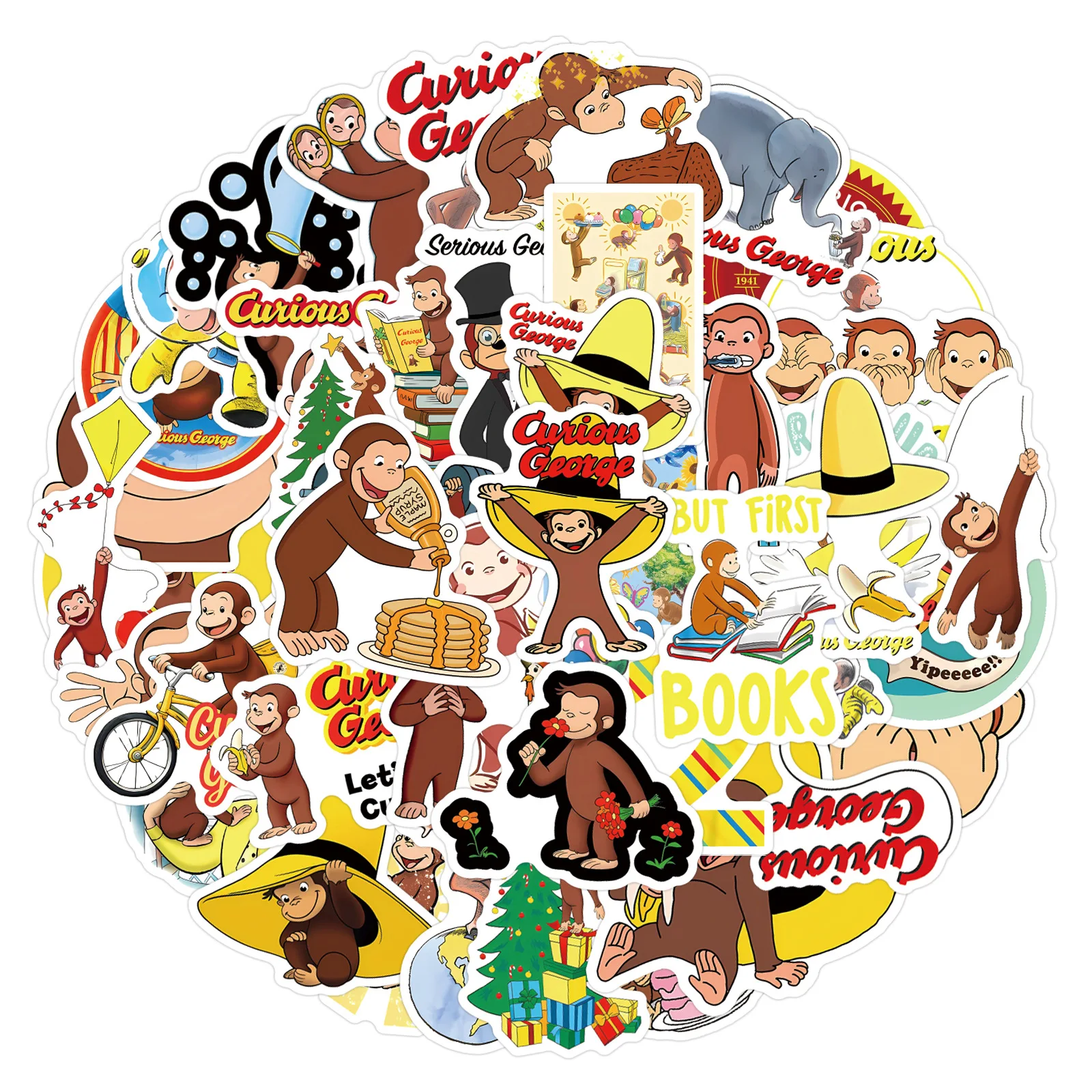 110pcs New Cartoon Curious George Decorative Handbook Stationery Water Cup Computer Waterproof Sticker
110pcs New Cartoon Curious George Decorative Handbook Stationery Water Cup Computer Waterproof Sticker