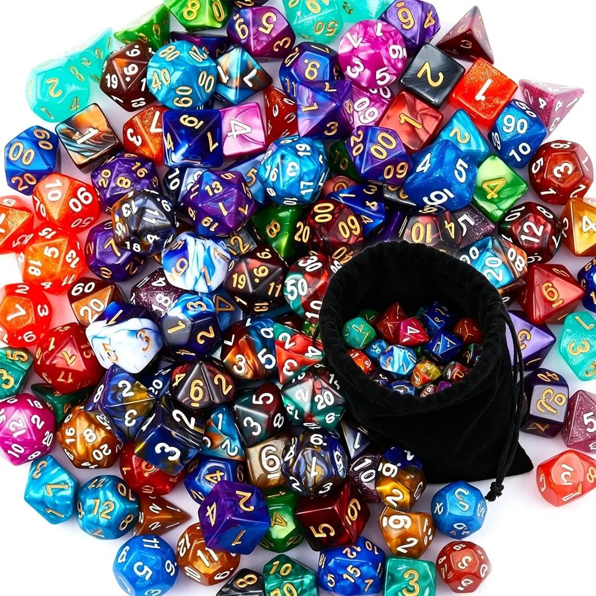 42Pcs Polyhedral DND Dice Set with Black Drawstring Pouch - Color-Coded Faces for RPG, D&D, Dungeons & Dragons, Tabletop ZSY
42Pcs Polyhedral DND Dice Set with Black Drawstring Pouch - Color-Coded Faces for RPG, D&D, Dungeons & Dragons, Tabletop ZSY