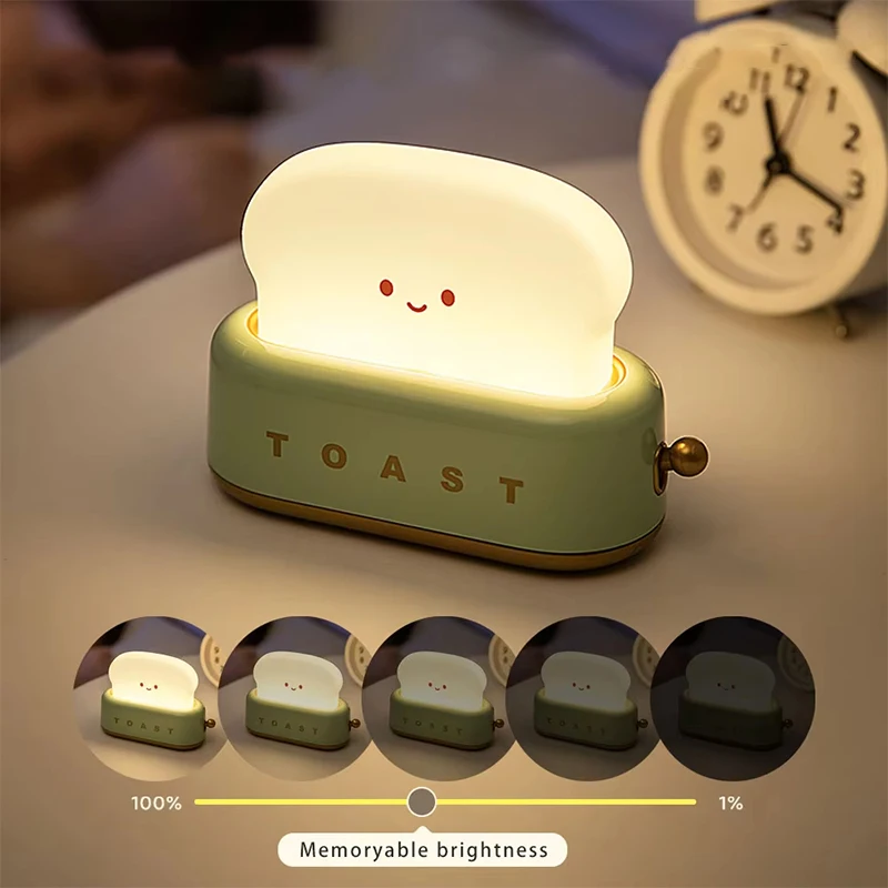Перезаряжаемая светодиодная ночная лампа-креативный декор стола для тостов с хлебом, прикроватная лампа с регулируемой яркостью для детской спальни, детской комнаты, подарок
Перезаряжаемая светодиодная ночная лампа-креативный декор стола для тостов с хлебом, прикроватная лампа с регулируемой яркостью для детской спальни, детской комнаты, подарок