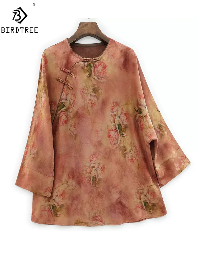 BirdTree, 32MM Watered Guaze Real Silk Elegant Women Shirt, Long Sleeve Floral, Retro Chinese Blouse, 2024 Spring New T44355QM
BirdTree, 32MM Watered Guaze Real Silk Elegant Women Shirt, Long Sleeve Floral, Retro Chinese Blouse, 2024 Spring New T44355QM