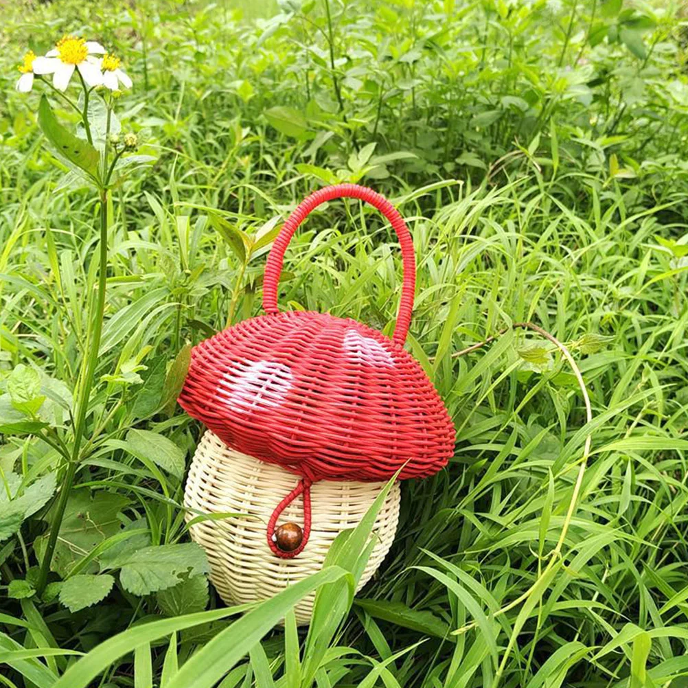 Vintage Mushroom Storage Basket Woman Portable Woven Handbag Decor for Children Rattan Bucket
Vintage Mushroom Storage Basket Woman Portable Woven Handbag Decor for Children Rattan Bucket