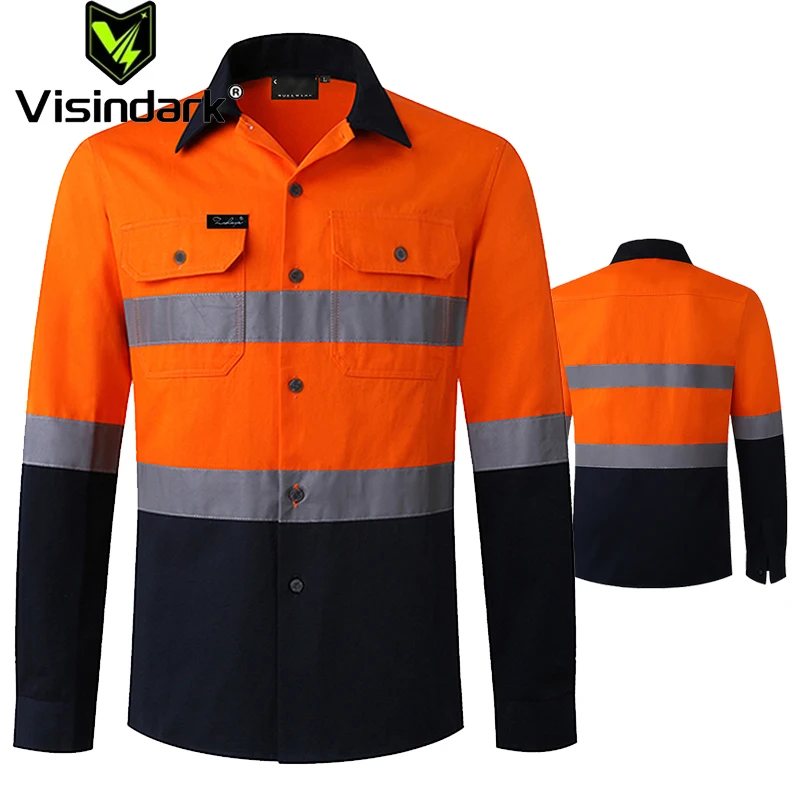 Hi Vis Shirt Cotton Work Shirt Safety Workwear with Reflective Tape Safety Construction Shirt
Hi Vis Shirt Cotton Work Shirt Safety Workwear with Reflective Tape Safety Construction Shirt