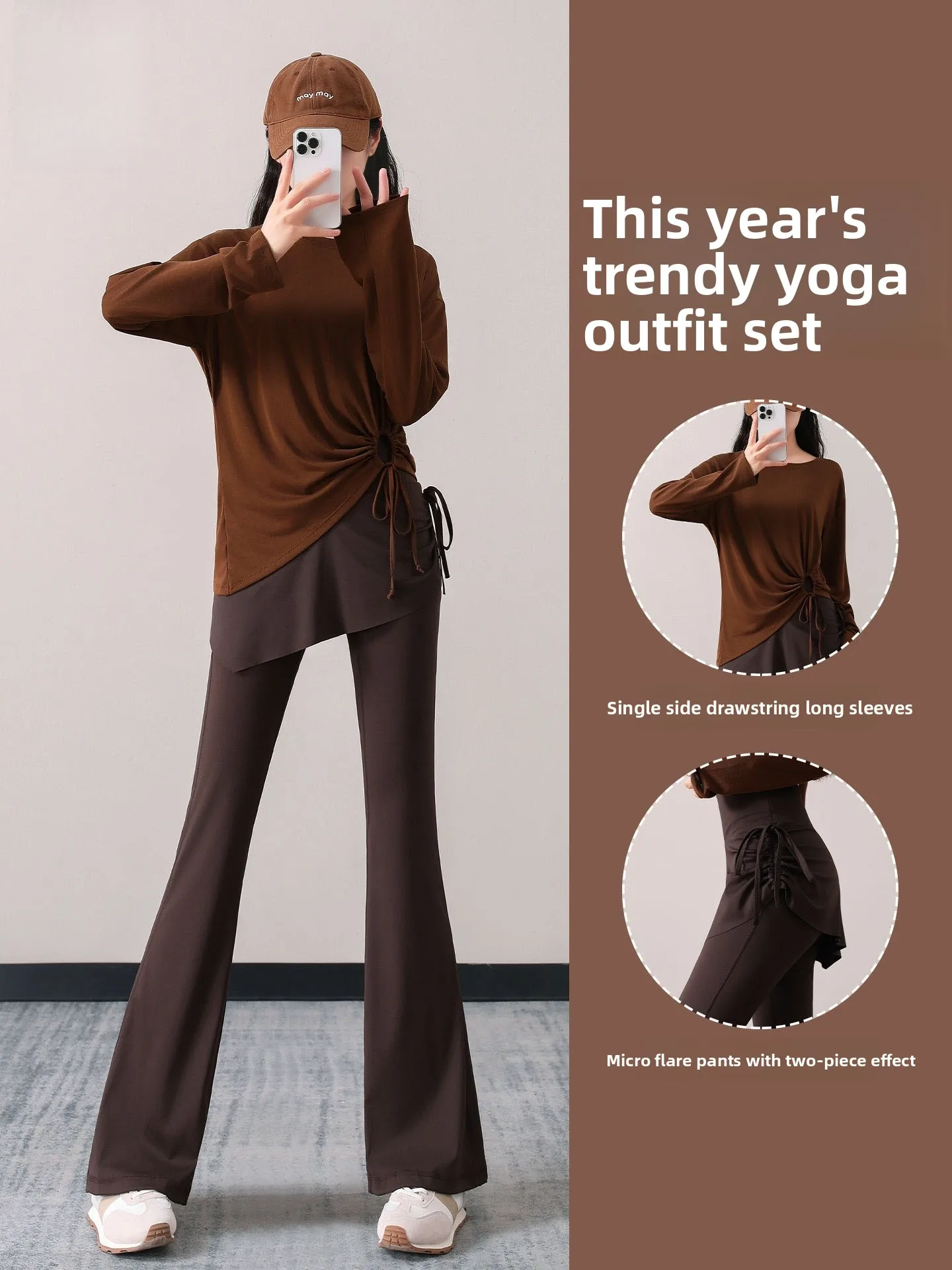 Женский спортивный комплект для бега, расклешенные брюки для тренировок в тренажерном зале с высокой талией, юбка, одежда для йоги, длинный круглый костюм из двух предметов Sve
Женский спортивный комплект для бега, расклешенные брюки для тренировок в тренажерном зале с высокой талией, юбка, одежда для йоги, длинный круглый костюм из двух предметов Sve