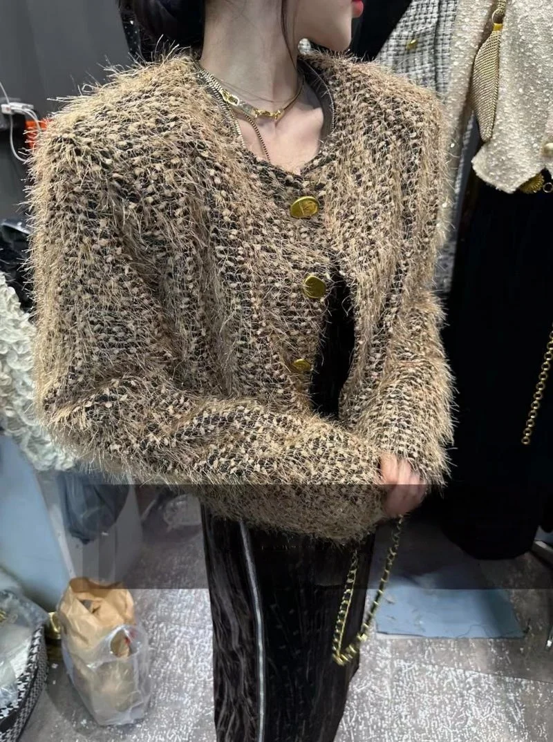 Women Short French Style Jacket round Neck Button Elegant Spring Autumn Outerwear Coat Top
Women Short French Style Jacket round Neck Button Elegant Spring Autumn Outerwear Coat Top
