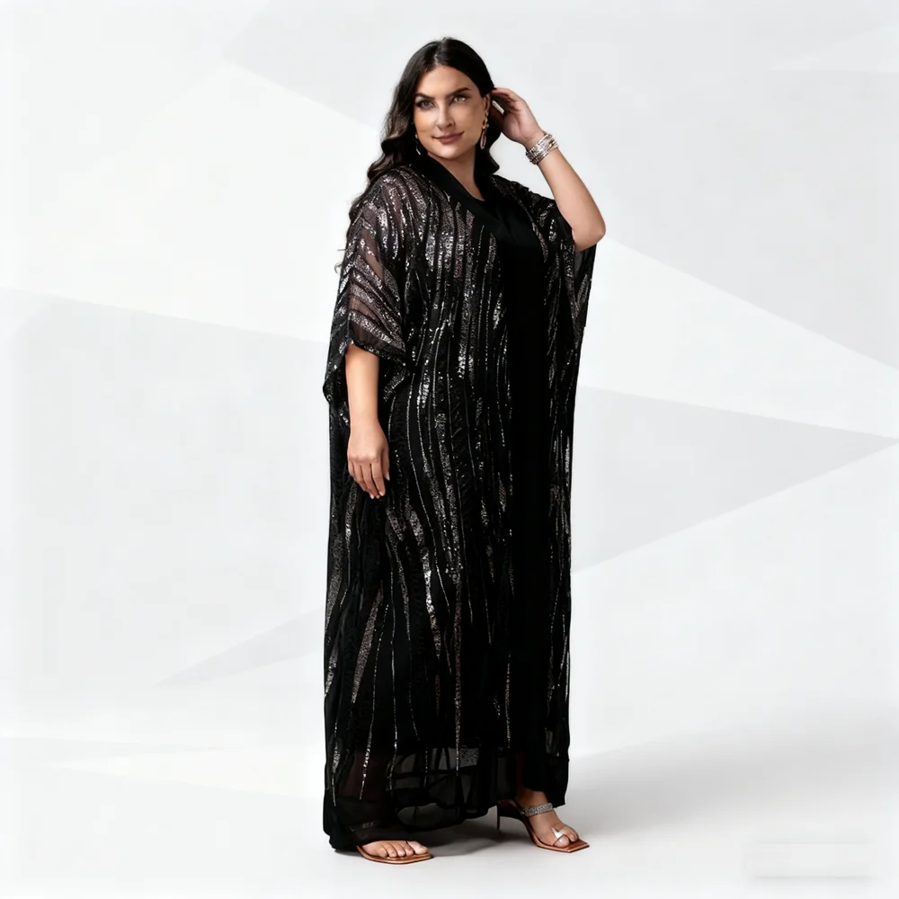 Muslim Sets for Women Sequin Abbayas Open Kimono Cardigan Inner Dress Morocco Kaftan Dubai Abayas Loose Caftan Femme Robe Islam
Muslim Sets for Women Sequin Abbayas Open Kimono Cardigan Inner Dress Morocco Kaftan Dubai Abayas Loose Caftan Femme Robe Islam