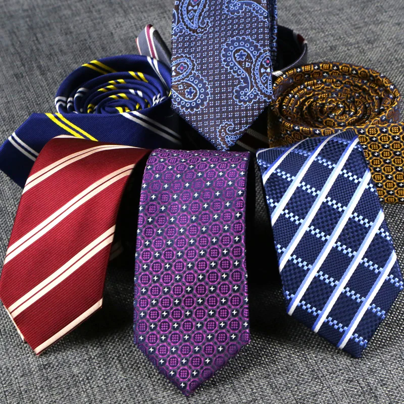 

New 6cm Men's Silm Necktie Floral Ties Handmade Classic Tie Skinny Striped Dots Patterned Neckwear