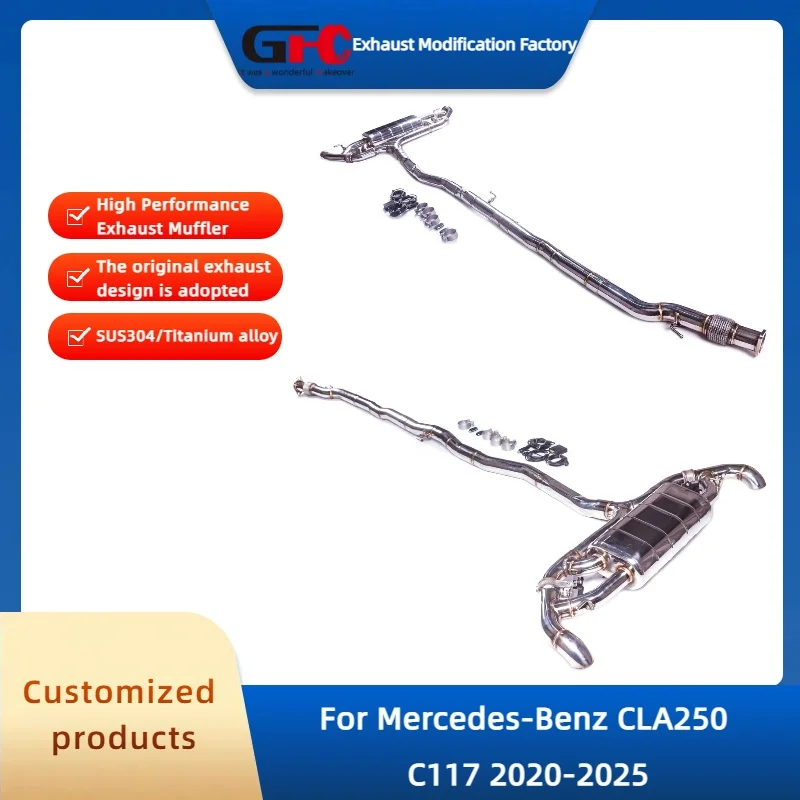 Catback Valvetronic Exhaust Pipe for Benz CLA250 C117 2020-2025 High-Performance Stainless Steel Valve Exhaust Muffler System
Catback Valvetronic Exhaust Pipe for Benz CLA250 C117 2020-2025 High-Performance Stainless Steel Valve Exhaust Muffler System