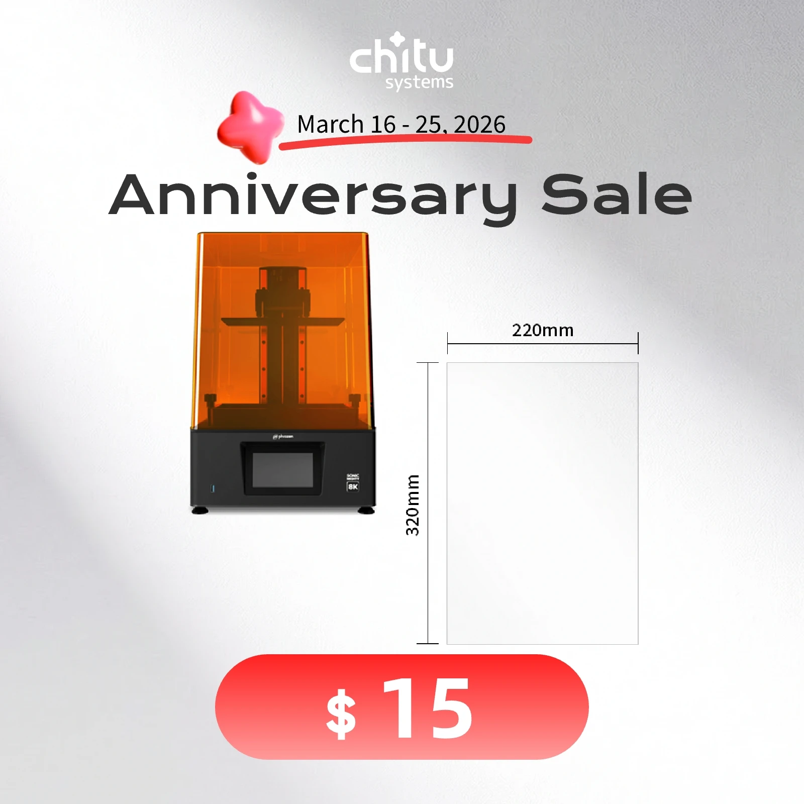 10.1inch FEP Film For Phrozen Sonic Mighty 8K Photon M5 Saturn 3/3 ultra/4/4 ultra 320*220mm 8K LCD 3D Printer Accessories
10.1inch FEP Film For Phrozen Sonic Mighty 8K Photon M5 Saturn 3/3 ultra/4/4 ultra 320*220mm 8K LCD 3D Printer Accessories