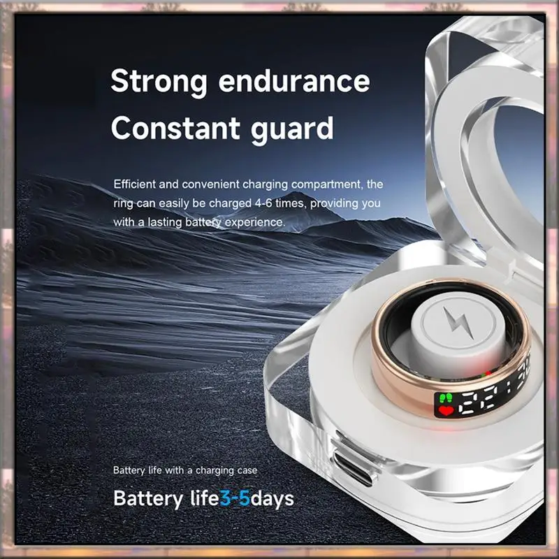 BAAZ HOT Smart Ring RS08 Heart Rate Health Monitor 5ATM Waterproof Multi Sport Modes Blood Oxygen Tracker With Charge Compartmen
BAAZ HOT Smart Ring RS08 Heart Rate Health Monitor 5ATM Waterproof Multi Sport Modes Blood Oxygen Tracker With Charge Compartmen