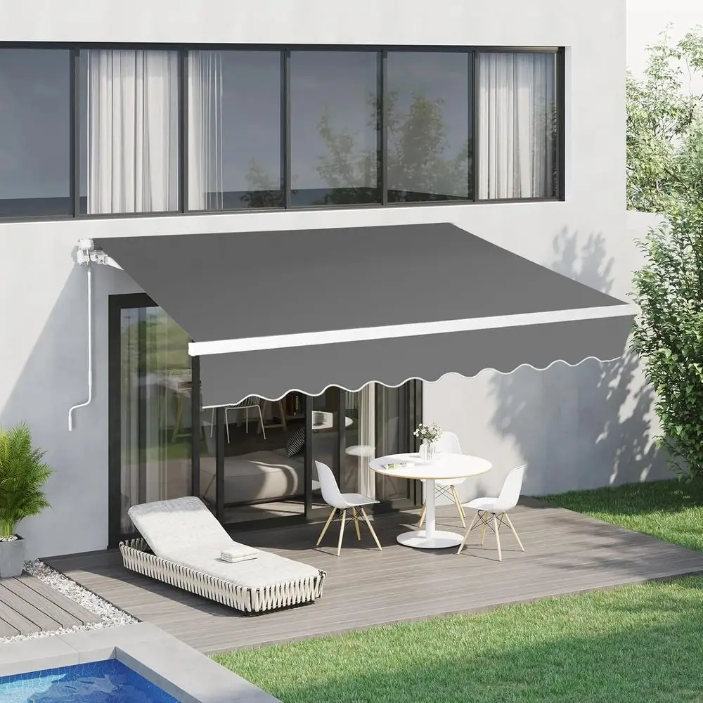 Retractable Awning 13x8t, UV and Water-Proo abric Sunshade Shelter with Manual Crank Handle, Patio Awning Retractable or Deck, P
Retractable Awning 13x8t, UV and Water-Proo abric Sunshade Shelter with Manual Crank Handle, Patio Awning Retractable or Deck, P