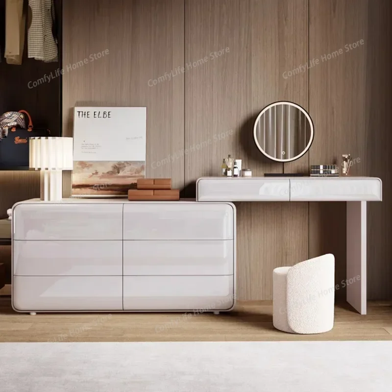 Modern White Dressing Tables Vanities Side Drawers Storage Solid Wood Dressers Makeup Vanity Desk with Mirror Bedroom Furniture
Modern White Dressing Tables Vanities Side Drawers Storage Solid Wood Dressers Makeup Vanity Desk with Mirror Bedroom Furniture