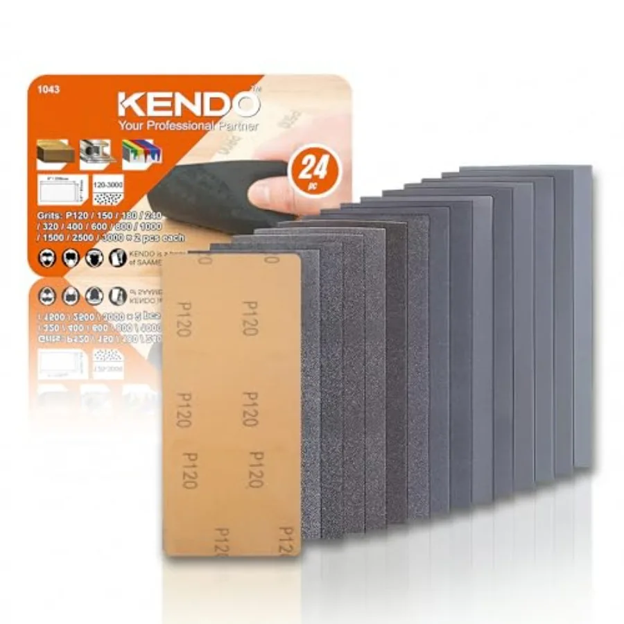 24pcs Wet and Dry Sandpaper, 120 to 3000 Grit Sand Paper Assortment for Wood Furniture Finishing, Metal Sanding and Automotive
24pcs Wet and Dry Sandpaper, 120 to 3000 Grit Sand Paper Assortment for Wood Furniture Finishing, Metal Sanding and Automotive