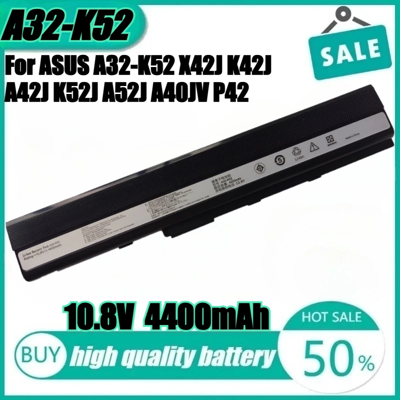 New Laptop Battery for Asus A32-K52 A31-K52 K52D X52F K52DE K52J X42F X52JC X52J K52S K52N X42D X52D X42F X52JE X52JK X42E X42J
New Laptop Battery for Asus A32-K52 A31-K52 K52D X52F K52DE K52J X42F X52JC X52J K52S K52N X42D X52D X42F X52JE X52JK X42E X42J