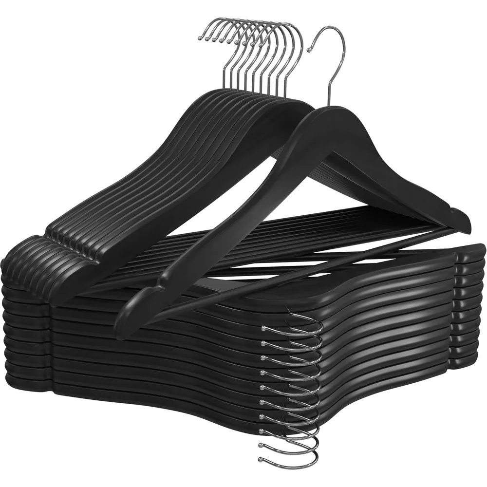 Premium Wooden Hangers 20 Pack Durable Slim Coat Suit Hanger 360 Degree Rotatable Hook Shoulder Grooves Black
Premium Wooden Hangers 20 Pack Durable Slim Coat Suit Hanger 360 Degree Rotatable Hook Shoulder Grooves Black