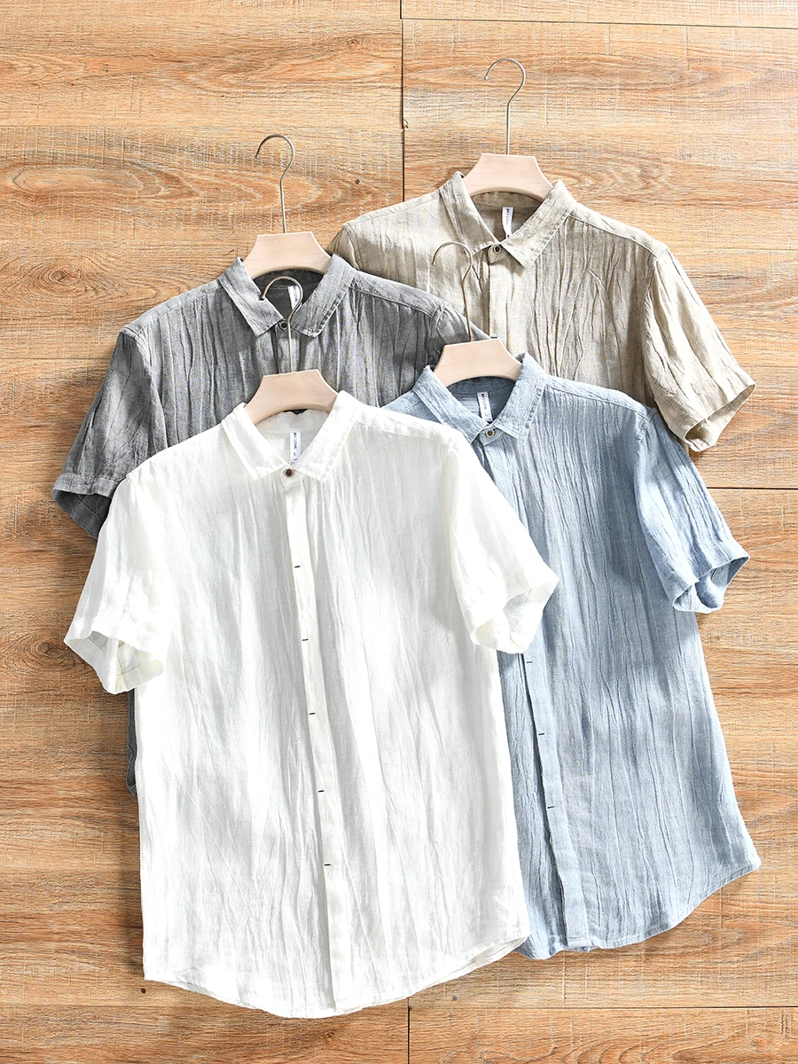 Men's Summer Breathable Linen Shirt Short Sleeve Crumpled Texture Japanese Style Sweat Absorbent Casual Fashion Standard Fit
Men's Summer Breathable Linen Shirt Short Sleeve Crumpled Texture Japanese Style Sweat Absorbent Casual Fashion Standard Fit