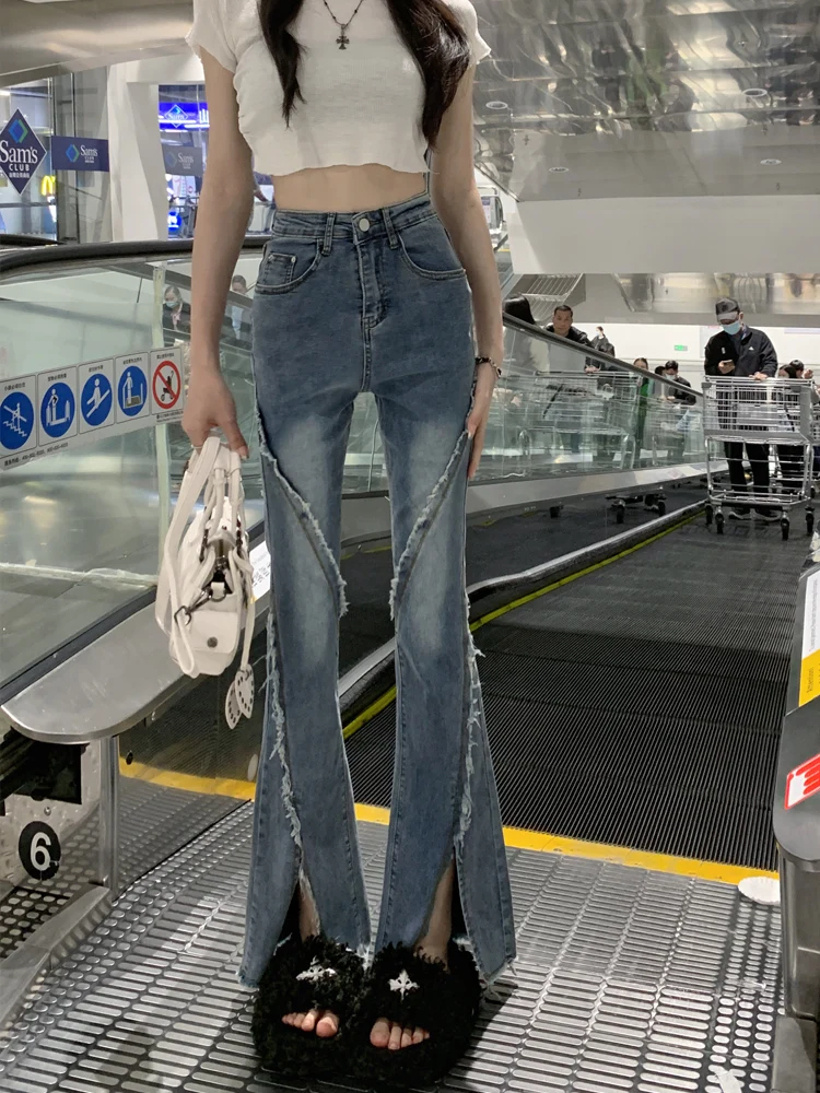 Синие эластичные джинсы с разрезом, женские прямые джинсы для похудения, большие размеры, джинсы с высокой талией, хлопковые эластичные джинсы
Синие эластичные джинсы с разрезом, женские прямые джинсы для похудения, большие размеры, джинсы с высокой талией, хлопковые эластичные джинсы