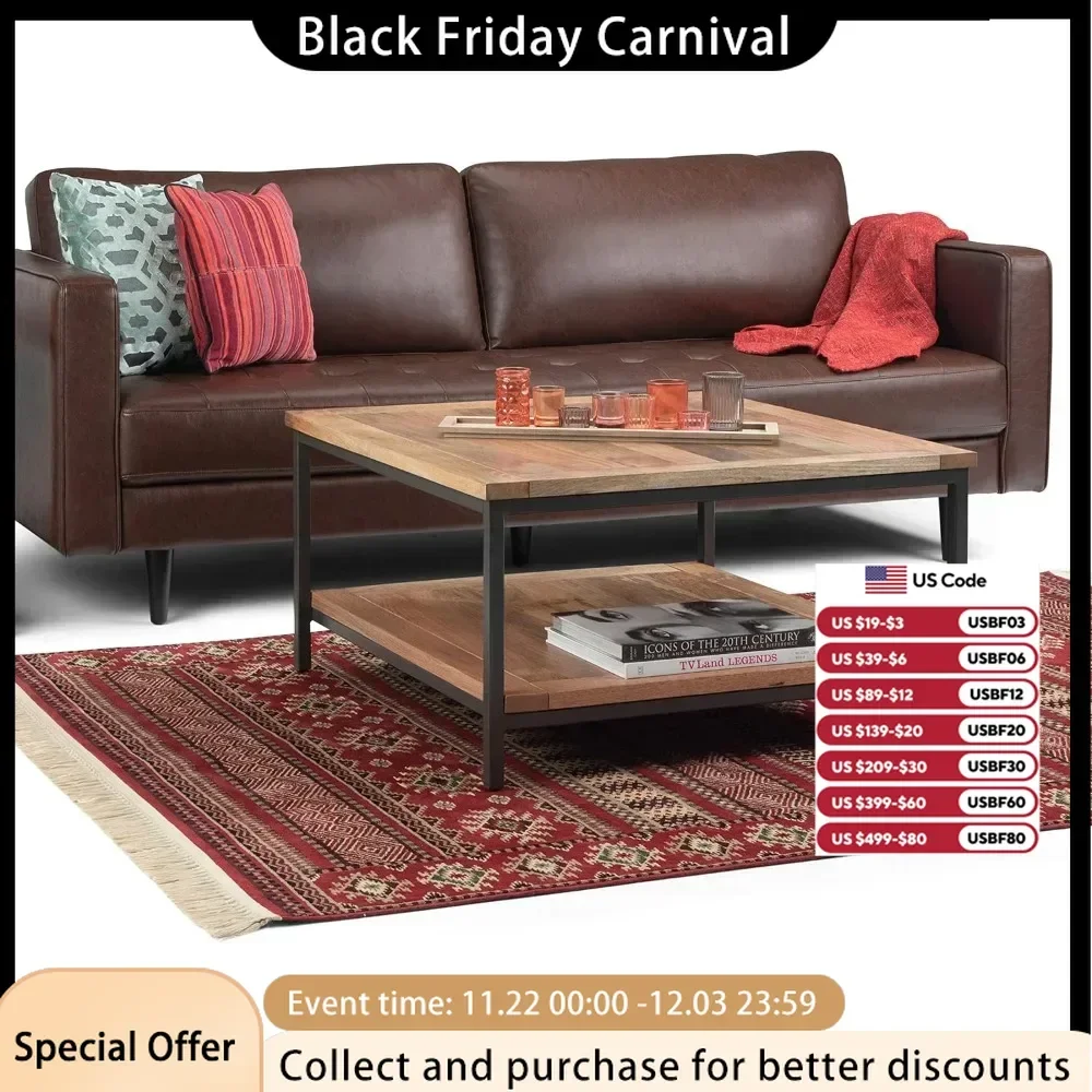 Solid Wood and Metal 34 Inch Wide Square Natural Modern Industrial Coffee Table, Suitable for Living Rooms and Family Rooms
Solid Wood and Metal 34 Inch Wide Square Natural Modern Industrial Coffee Table, Suitable for Living Rooms and Family Rooms