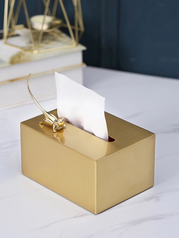 Advanced brass tissue box, modern high-end flip paper drawer, household living room
Advanced brass tissue box, modern high-end flip paper drawer, household living room
