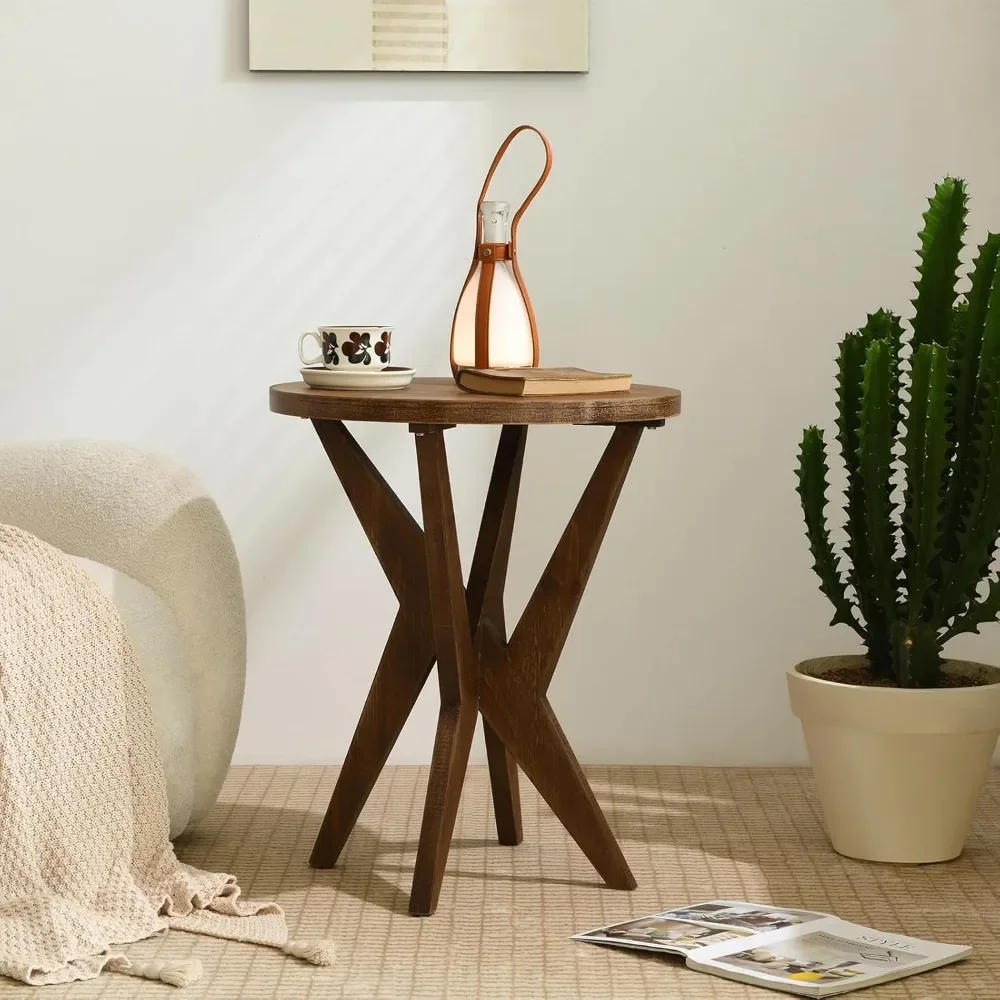 Farmhouse End Table with Solid Wood Crossed Legs Round Boho Side Mid Century Modern Bed Side Table Small Accent Table
Farmhouse End Table with Solid Wood Crossed Legs Round Boho Side Mid Century Modern Bed Side Table Small Accent Table