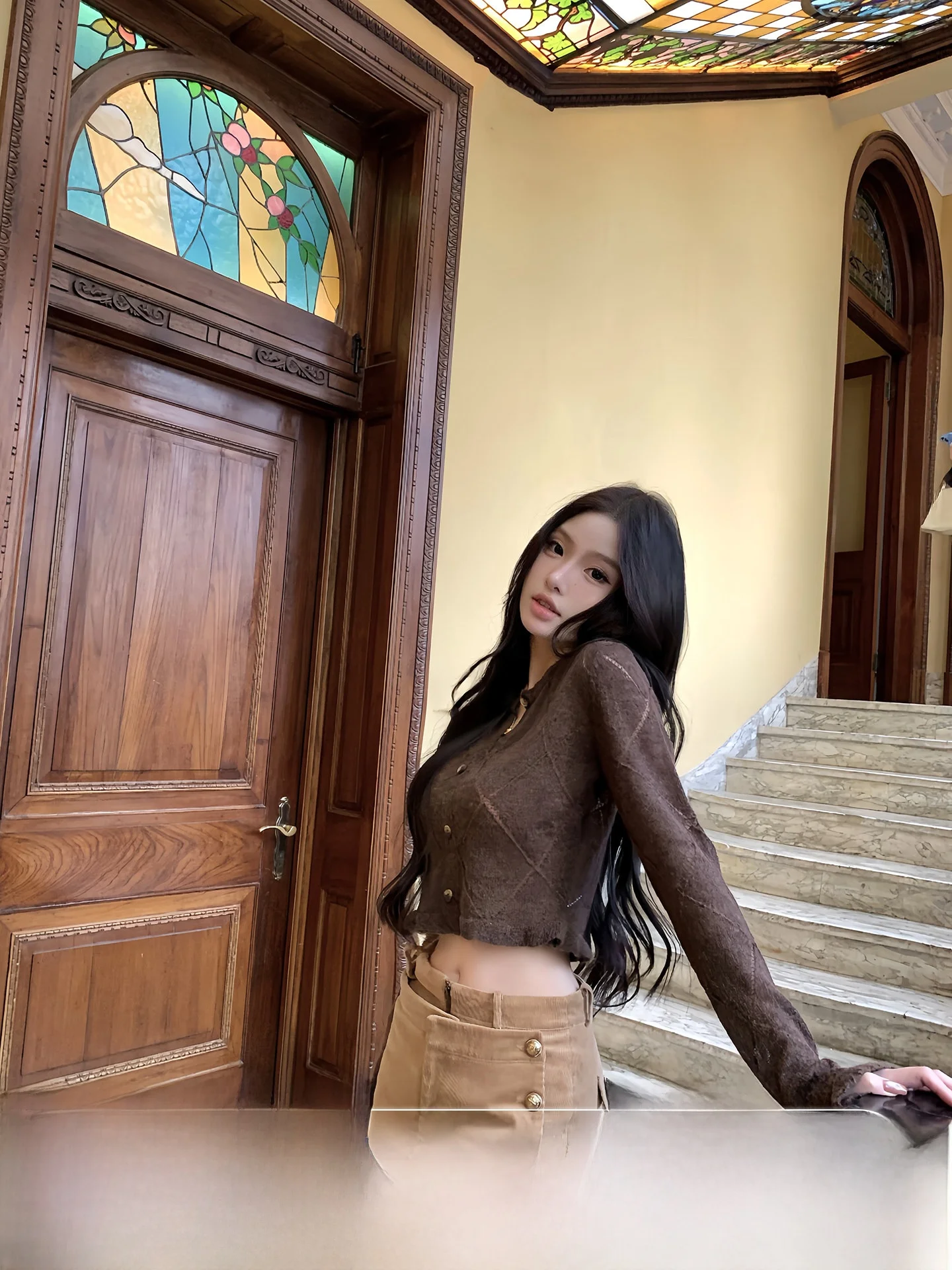 Caramel Diamond Patterned Knitted Short Open Cardigan Velvet Skirt Pants Set Breathable Soft Long Sleeve round Neck Short Length
Caramel Diamond Patterned Knitted Short Open Cardigan Velvet Skirt Pants Set Breathable Soft Long Sleeve round Neck Short Length