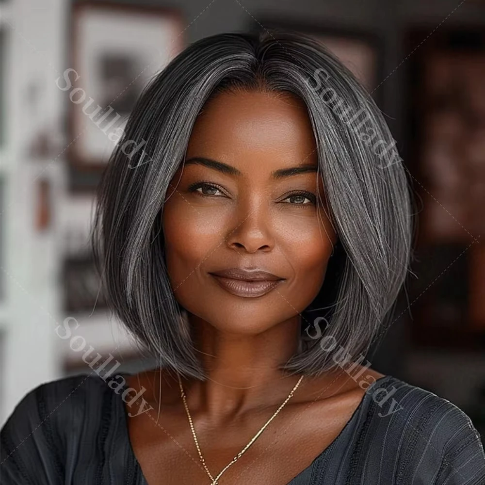 Glueless Ready To Go Salt And Pepper Wigs Silky Straight Short Bob Human Hair Wig 4x4 Lace Closure Wigs For Older Women
Glueless Ready To Go Salt And Pepper Wigs Silky Straight Short Bob Human Hair Wig 4x4 Lace Closure Wigs For Older Women