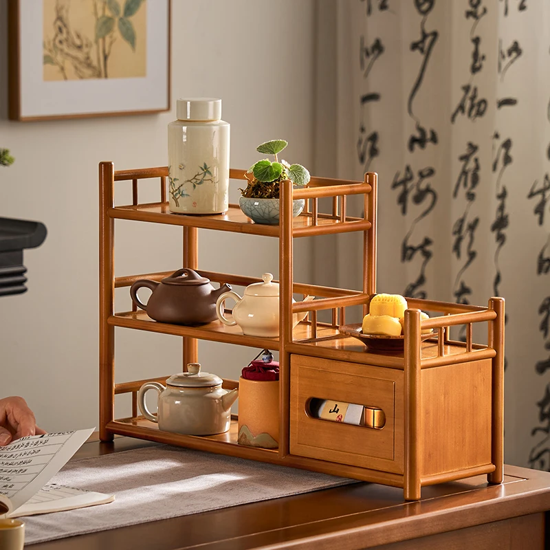 Desktop small multi-layer teapot display rack, tea set display rack, tea table ornament, countertop storage rack
Desktop small multi-layer teapot display rack, tea set display rack, tea table ornament, countertop storage rack