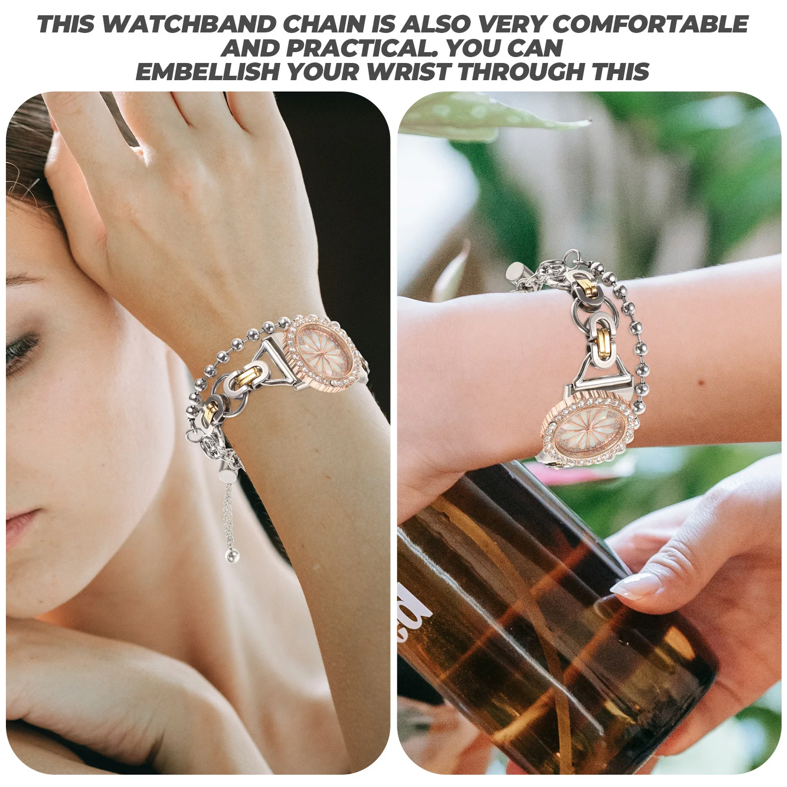 Stainless Steel Watchband Chain Durable Metal Watch Strap Compatible Versa3 Sense Elegant Chain Bracelet
Stainless Steel Watchband Chain Durable Metal Watch Strap Compatible Versa3 Sense Elegant Chain Bracelet