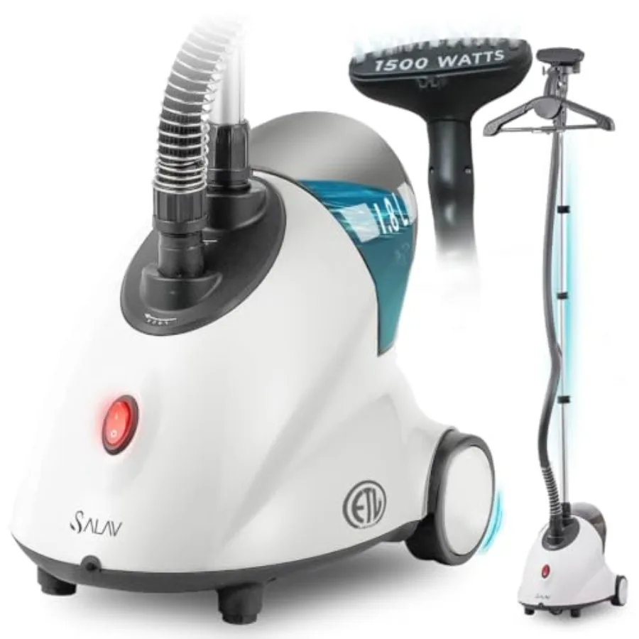 GS18 Full-Size Clothes Steamer - 1500W Power 1.8L Water Tank 60-Min Garment Steam Iron Clothing Adjustable Pole and Wheels for
GS18 Full-Size Clothes Steamer - 1500W Power 1.8L Water Tank 60-Min Garment Steam Iron Clothing Adjustable Pole and Wheels for