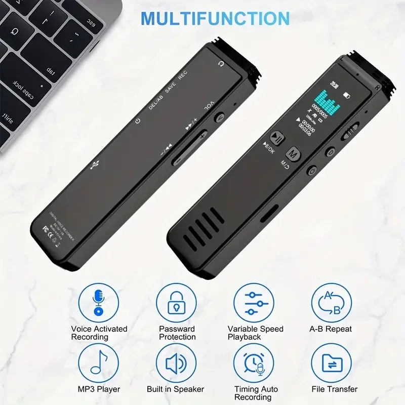 Цифровой аудио-рекордер с голосовой активацией, Bluetooth 5,0, 32 ГБ, USB-ручка, Запись телефонных звонков, ключ быстрой записи 3072 кбит/с, воспроизведение Mp3
Цифровой аудио-рекордер с голосовой активацией, Bluetooth 5,0, 32 ГБ, USB-ручка, Запись телефонных звонков, ключ быстрой записи 3072 кбит/с, воспроизведение Mp3