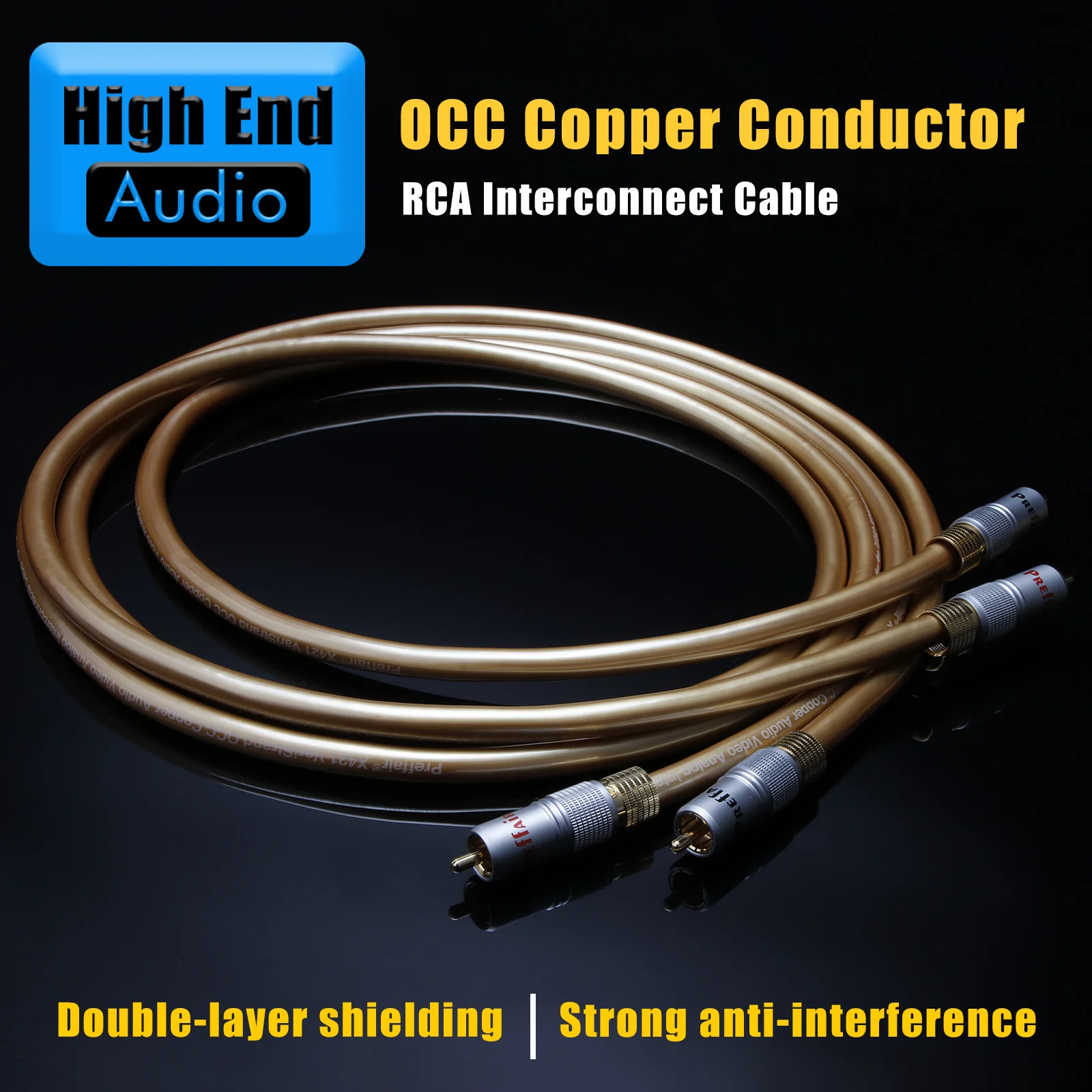 Preffair one pair Hi-end Gold-Plated RCA Cable main core independent shielding 2rca to 2rca cable 6N OCC interconnect Cable
Preffair one pair Hi-end Gold-Plated RCA Cable main core independent shielding 2rca to 2rca cable 6N OCC interconnect Cable