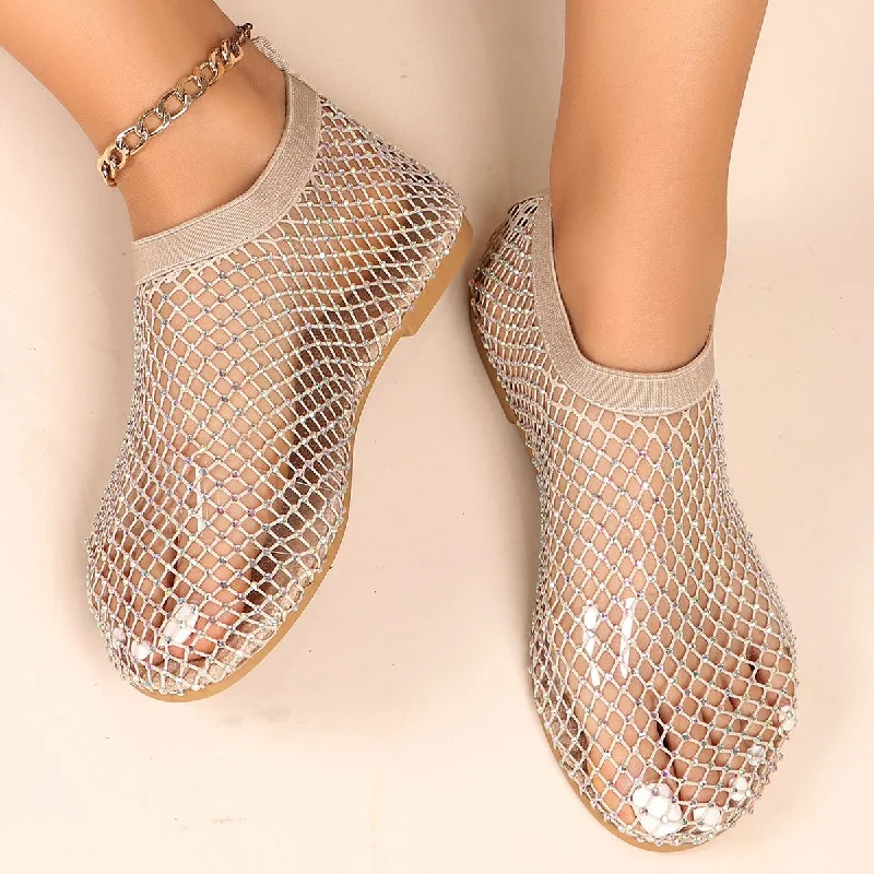 35-44 plus size mesh shoes 2024 Summer fishnet hollow rhinestone fashion flat fashion mesh sandals for woman
35-44 plus size mesh shoes 2024 Summer fishnet hollow rhinestone fashion flat fashion mesh sandals for woman