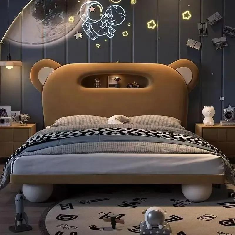 ¥#Modern French Design Animal Shaped Beds for the Kids Child Bed for Kids Brown Bear Leather Bedroom Set With Nightstands
¥#Modern French Design Animal Shaped Beds for the Kids Child Bed for Kids Brown Bear Leather Bedroom Set With Nightstands