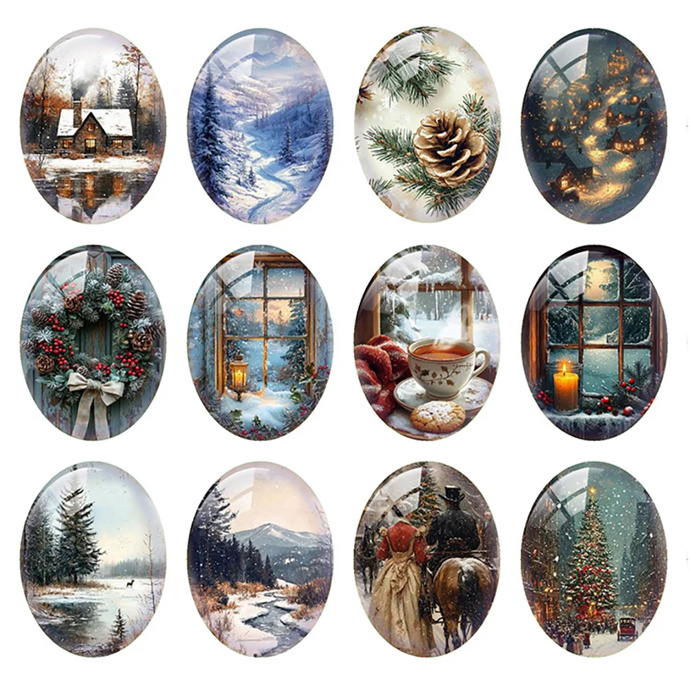 10pcs/lot Christmas X-mas Winter Snowflakes Tree Candle Coffee Oval Photo Glass Cabochon Flatback Demo Cameo Diy Jewelry Making
10pcs/lot Christmas X-mas Winter Snowflakes Tree Candle Coffee Oval Photo Glass Cabochon Flatback Demo Cameo Diy Jewelry Making