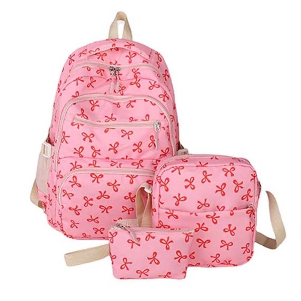 Daypack Three-piece School Bag Set Large Capacity Casual Nylon Bow Backpack Fixed Webbing Scratch Prevention Students School Bag
Daypack Three-piece School Bag Set Large Capacity Casual Nylon Bow Backpack Fixed Webbing Scratch Prevention Students School Bag