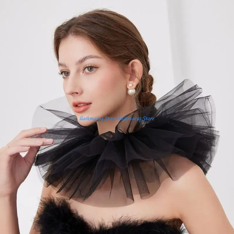 573B Adjustable Tie Ruffled Collar Retro For Victorian Age Costumes and Cosplay Halloween Accessory Versatile Collar
573B Adjustable Tie Ruffled Collar Retro For Victorian Age Costumes and Cosplay Halloween Accessory Versatile Collar