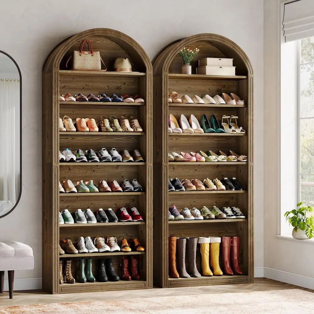 Vintage Brown 78.7 Tall Shoe Cabinet, 8-Tier Storage, Set of 2
Vintage Brown 78.7 Tall Shoe Cabinet, 8-Tier Storage, Set of 2