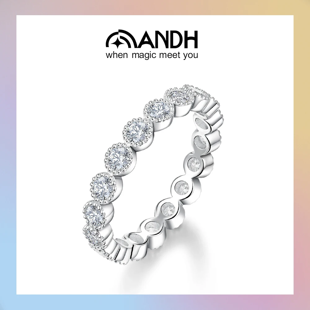 ANDH Round Cut Moissanite Ring for Women 925 Sterling Silver Full Eternity Band Sparkling Stackable Rings Fashion Jewelry Gift
ANDH Round Cut Moissanite Ring for Women 925 Sterling Silver Full Eternity Band Sparkling Stackable Rings Fashion Jewelry Gift