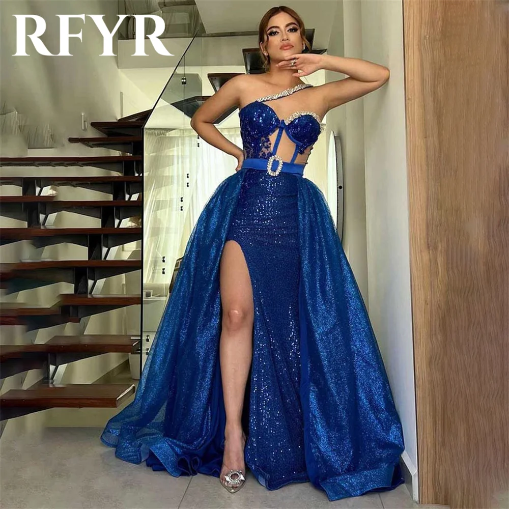 RFYR Navy Blue Prom Dress Sequin Beaded Evening Party Dress Sashes Mermaid Floor Length Elegant Sleeveless Party Gown Customized
RFYR Navy Blue Prom Dress Sequin Beaded Evening Party Dress Sashes Mermaid Floor Length Elegant Sleeveless Party Gown Customized